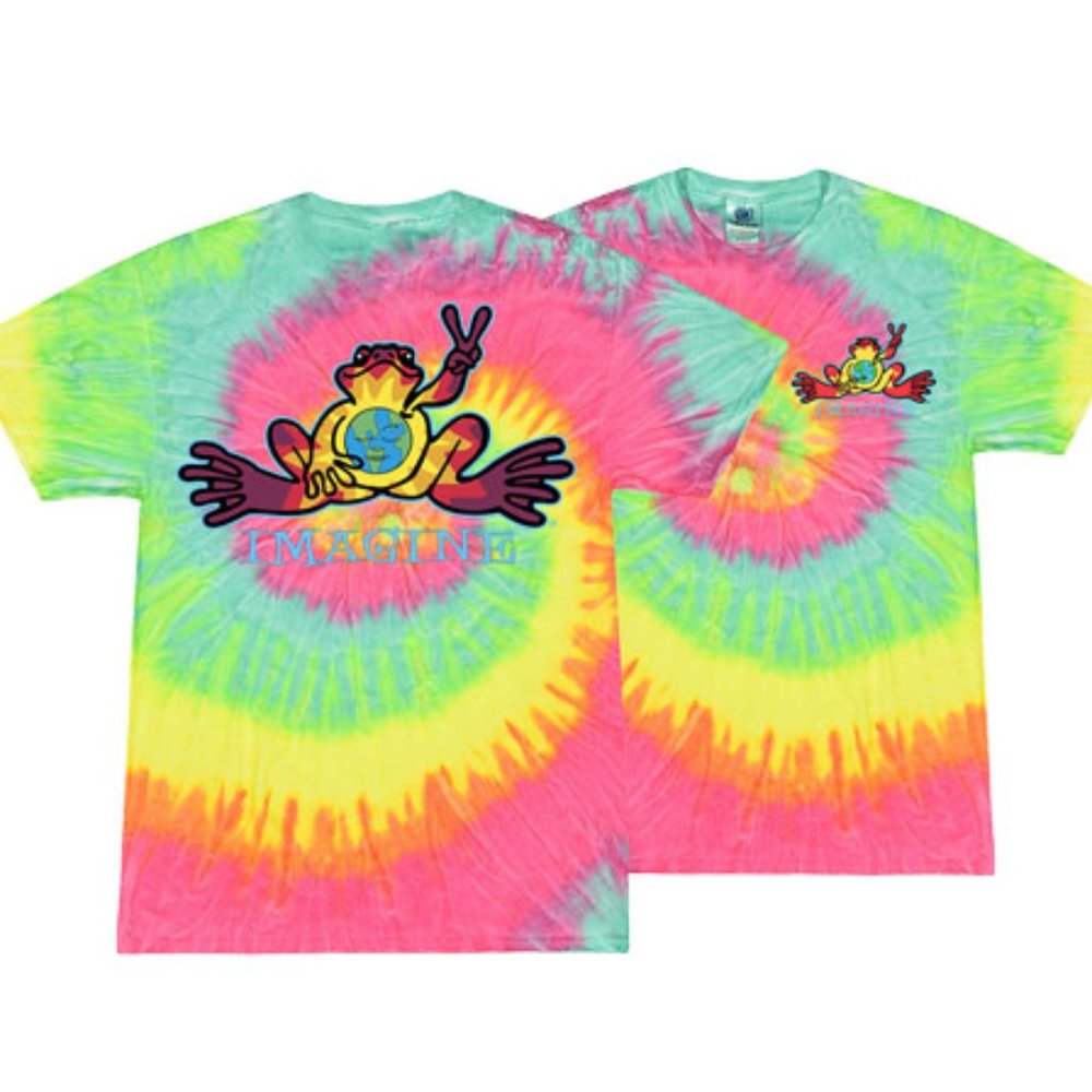 Peace Frogs Imagine Peace Tie-Dye T-Shirt ~ 100% Cotton ~Choose Size ~Brand New!
